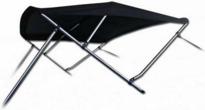 3 Boog Biminitop Zonnetent PREMIUM H91 cm ZWART Breedte 155-169 cm