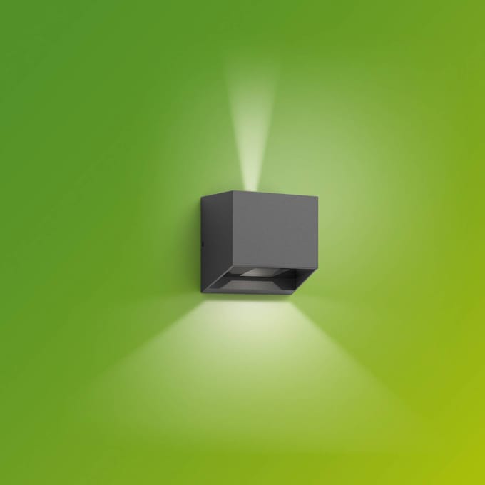Philips Alix Wandlamp - UltraEfficient LED - Buitenlamp - 2x 4.3W - Warmwit licht; 2700K - Antraciet