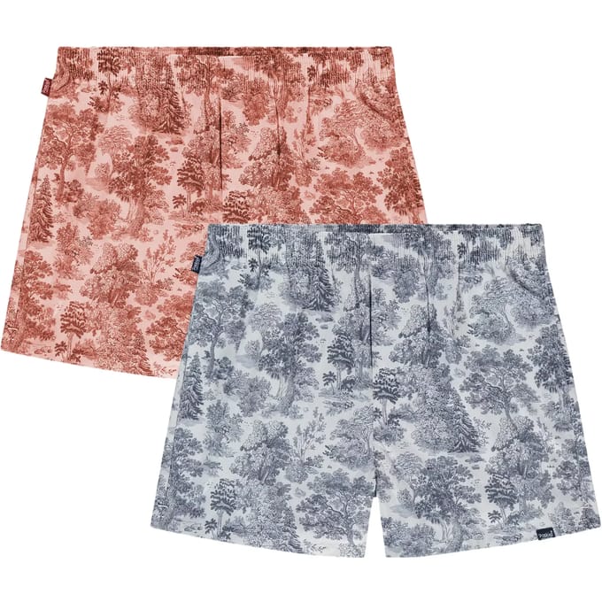 Pockies heren giftbox 2P wijde boxershorts scenic rood & blauw