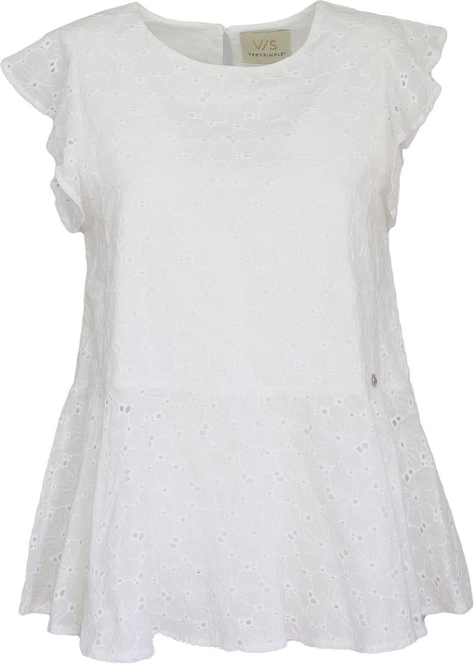 Verysimple • witte kanten top • maat S (IT42)