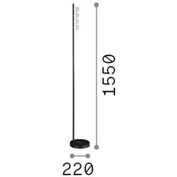 IDEAL LUX LED vloerlamp Binomio wit, 155 cm, metaal, 4-lamps