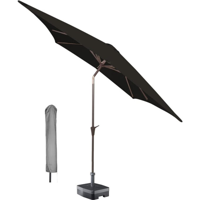 Kopu® Vierkante Parasol Altea 230 cm – met Hoes - Zwart