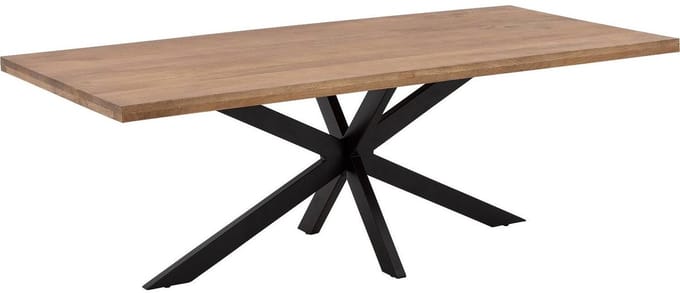Goossens Lecca Eettafel - Hout - 220 x 76 x 100 cm - Rechthoek - bruin