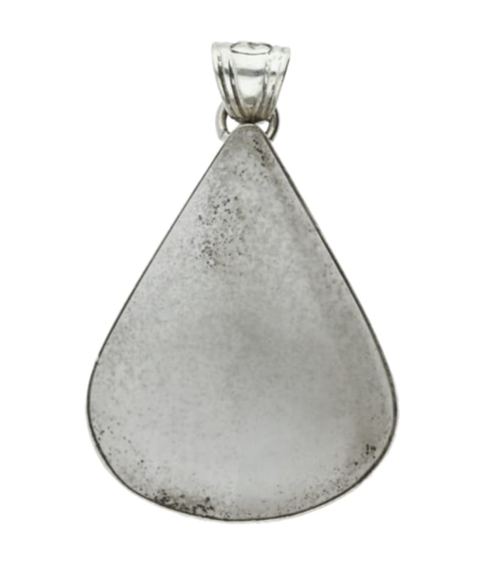 Zilveren blauwe Chalcedoon edelsteen druppel XL hanger