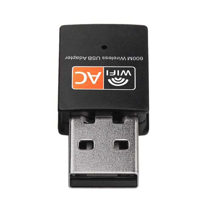 Dual Band 600Mbps 2.4GHz +5GHz USB draadloze adapter voor MAC Windows zwart