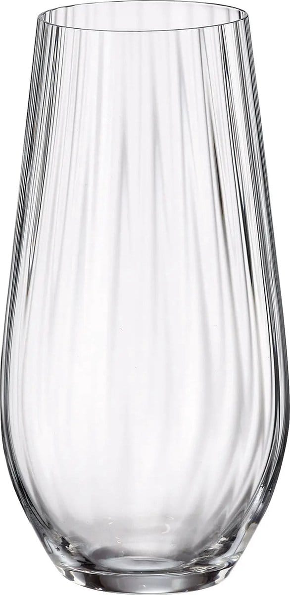 6x Longdrink waterglazen - Bohemia Kristal - Columba Optic - waterfall effect - set van 6 stuks