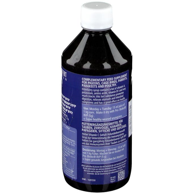 Belgavet Vlierbessensiroop BVP 500ml - voor postduiven