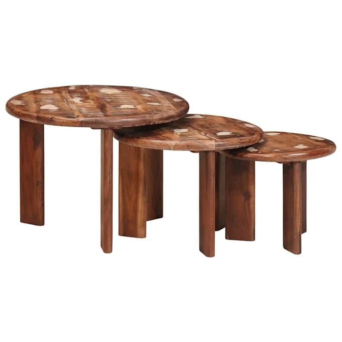 vidaXL - Nesting - Koffietafels - 3 - st - Multikleur - Ø - 54 - x - 40 - cm