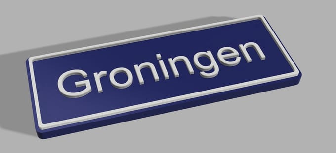 Koelkast Magneet plaatsnaam 8 X 3 CM Groningen