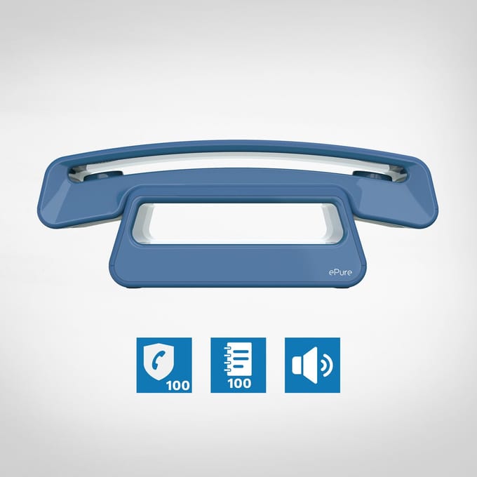 Alcatel E-pure Iconic Dect huistelefoon blauw : Stijlvol, functioneel, elegant en goed doordacht