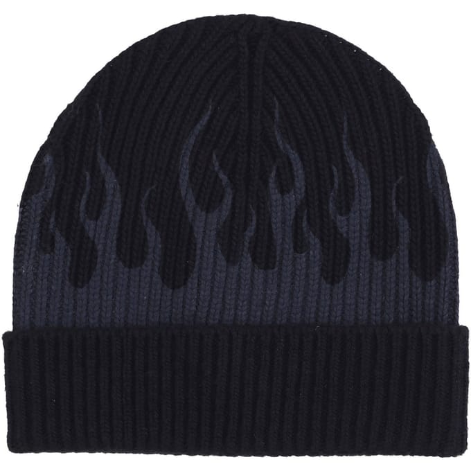 Heren Flames Beanie Muts Zwart/grijs