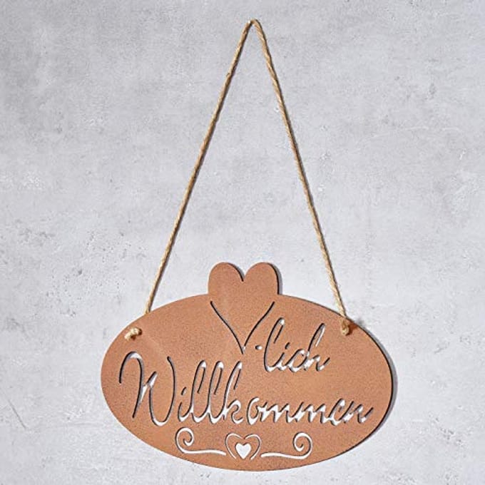 Welkom Roest Hart Tuindecoratie 40x22,5cm