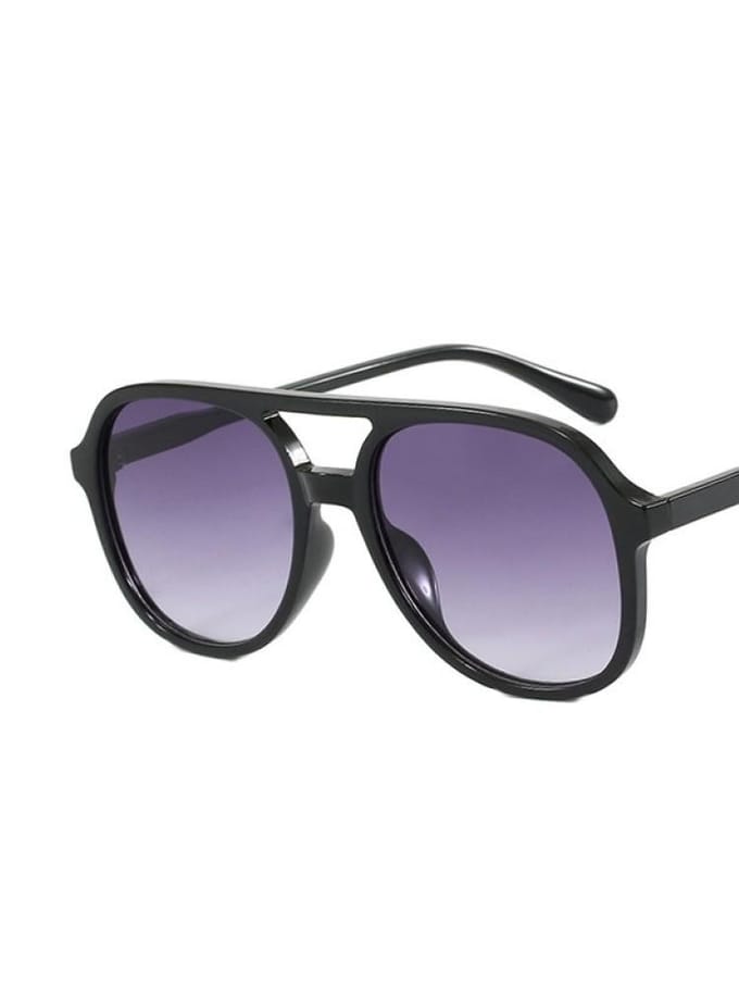 Retro Dubbele Brug Grote Montuur Zonnebril Dames Oversized Vierkant Verloop Montuur Ultra Licht Designer only 1pcs sunglasses white