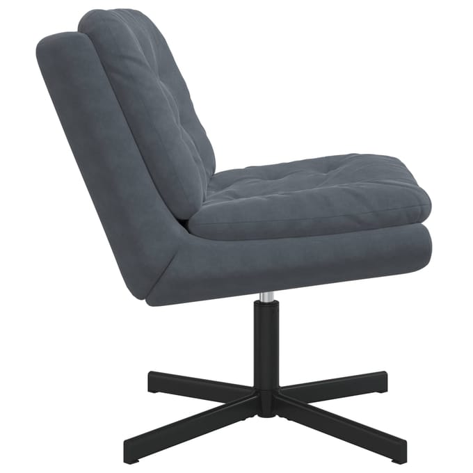 vidaXL - Draaiende - Relaxstoel - Donkergrijs - 63 - x - 75 - x - 76 - cm - Fluweel