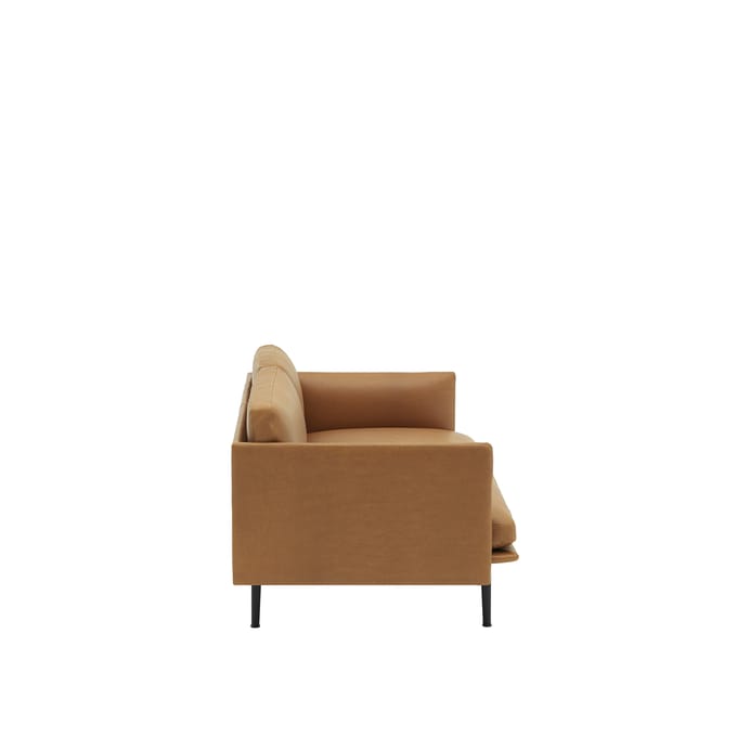 Muuto - Outline 2-zitsbank - Leer cognac - zwart - bruin