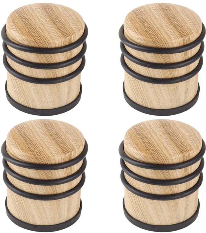 Deurstop - 4 Stuks - Deurstopper - Deurbuffer - Houtlook - 7,9cm - MADERA