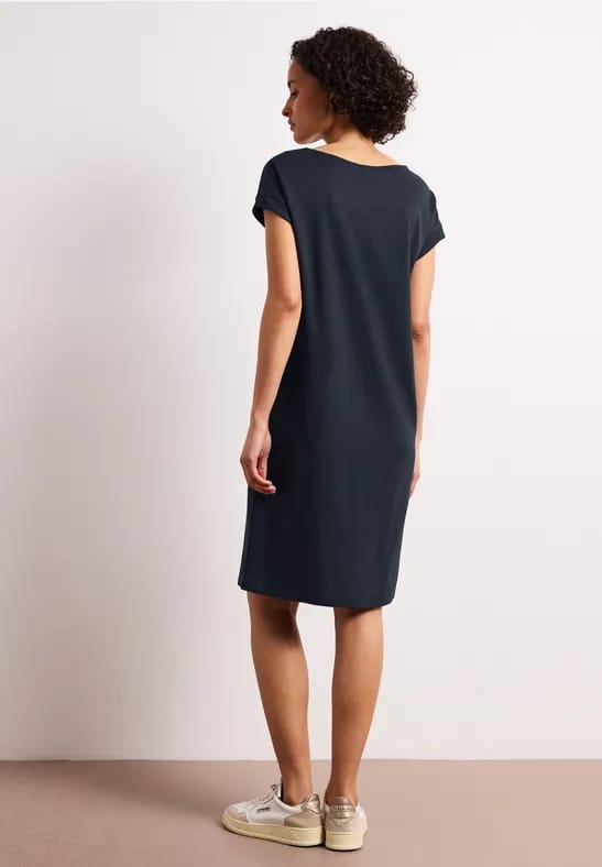 Knielange jersey jurk