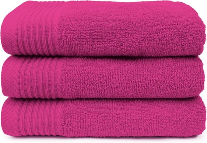 The One Voordeel Maxi Badlakens Magenta 3 stuks 100x180cm