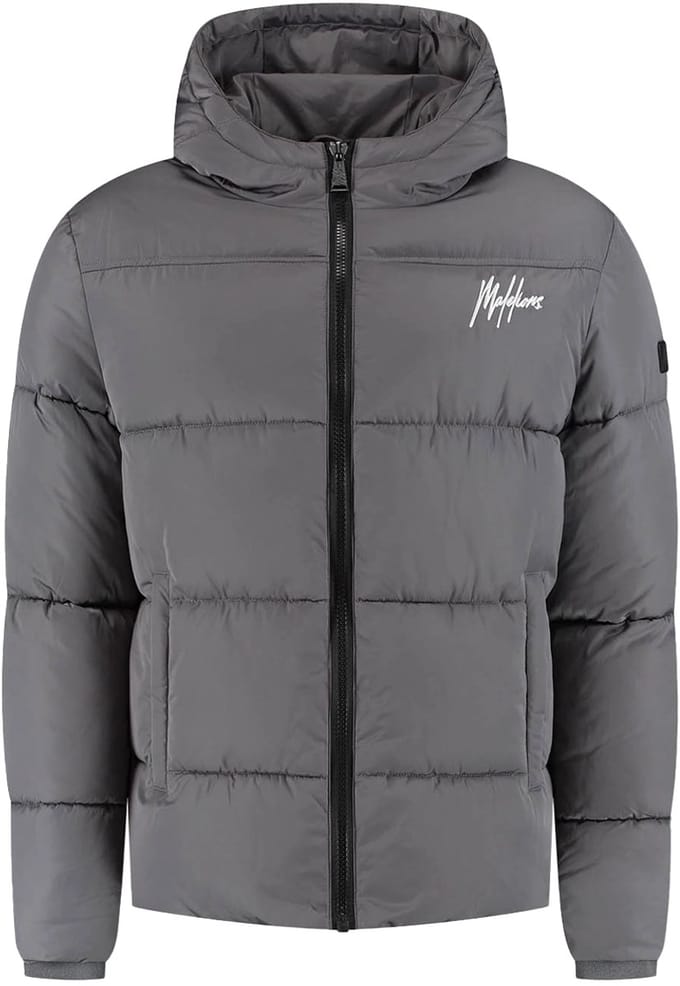 Malelions sport ace puffer jacket in de kleur grijs.