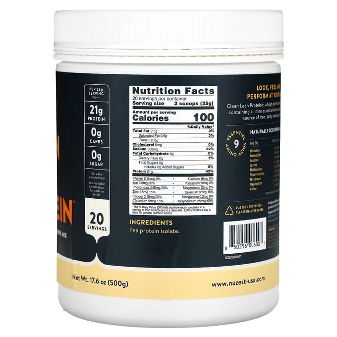 Nuzest, Clean Lean Protein, Just Natural, 500g(17,6 oz)