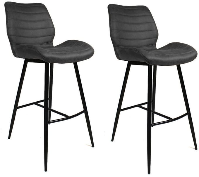 Bronx71® Industriële barkruk Morris antraciet 71 cm - Barkrukken set van 2 - barstoel