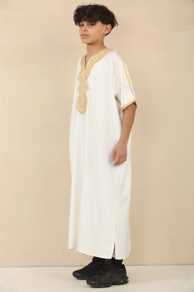 Kinderjongens witte Marokkaanse Thobe Djellaba Jubba Robe Eid