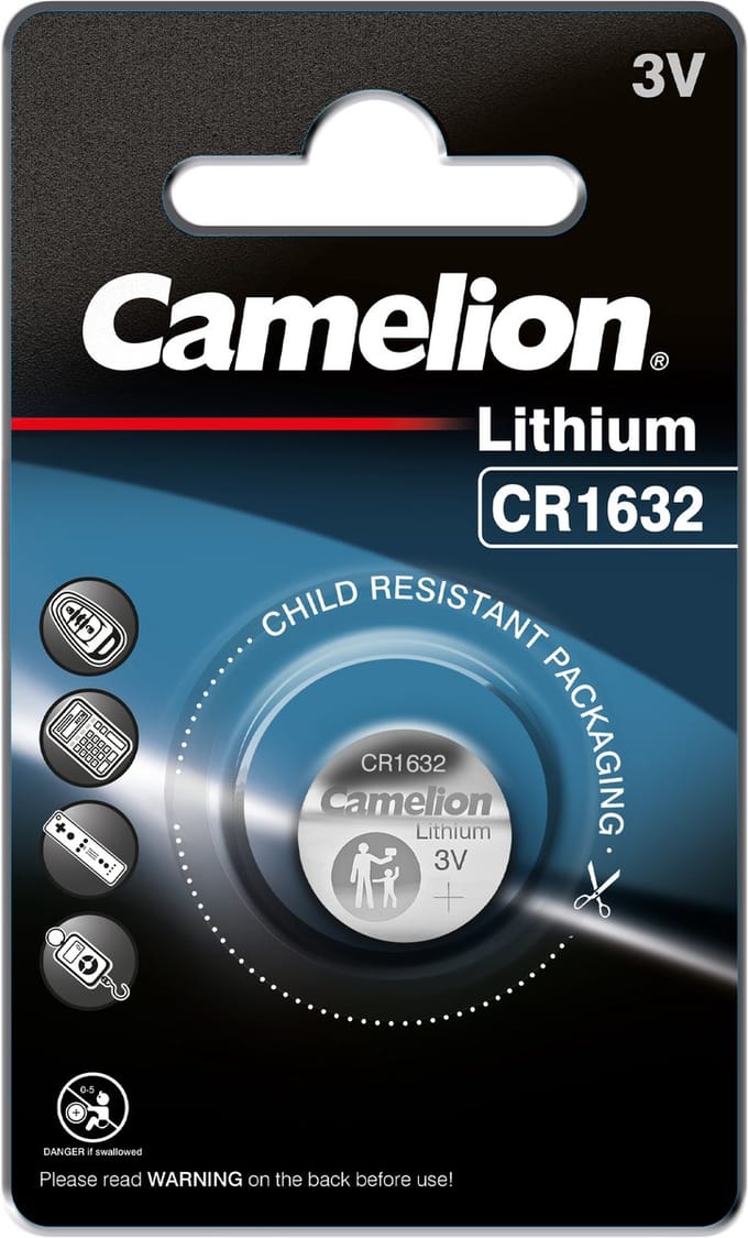 Camelion CR1632 Lithium Knoopcelbatterij – 3V – 120mAh – 1 Stuk