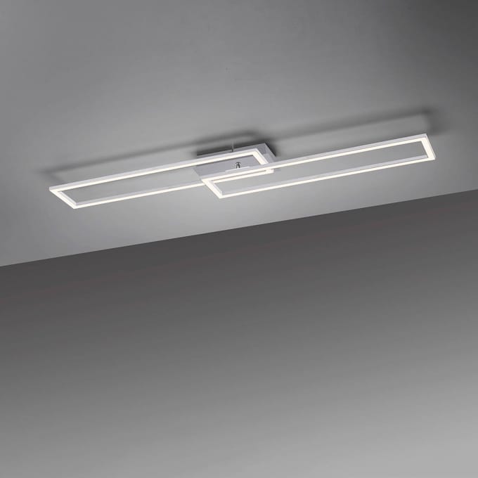JUST LIGHT. GmbH LED plafondlamp Iven, staal, dimbaar, 101,6 x 19,8 cm