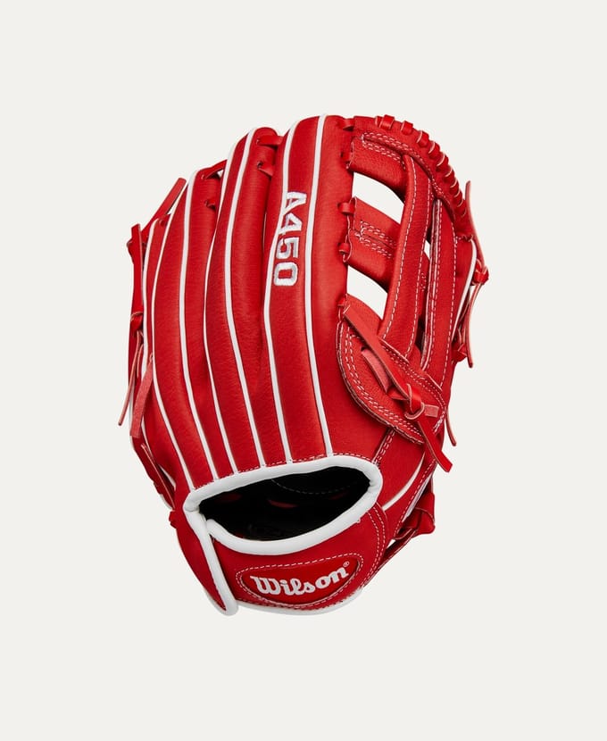 Wilson 2024: A450 - Red/White - 11'' - REG Rechtsgooiend