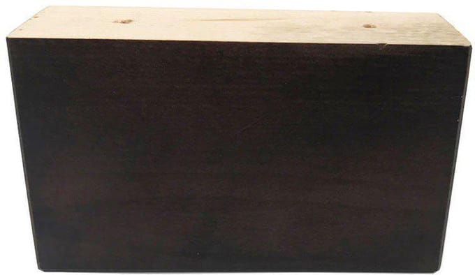 Rechthoekige donker bruine houten meubelpoot 9 cm