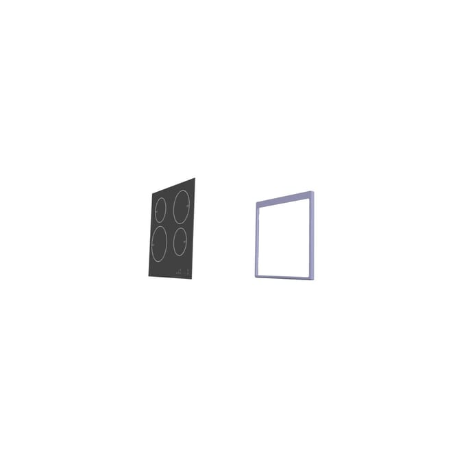 AEG glasplaat met kader, zilver, 596x600mm 140228901033