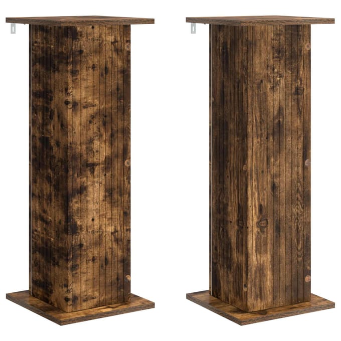 vidaXL - Plantenstand - 2 - st - Gerookt - eiken - 30,5 - x - 30 - x - 80,5 - cm