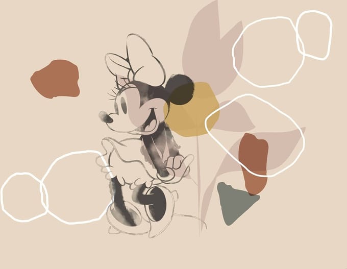 Fotobehang Minnie Soft Shapes - Meerkleurig - 2,80m X 350cm