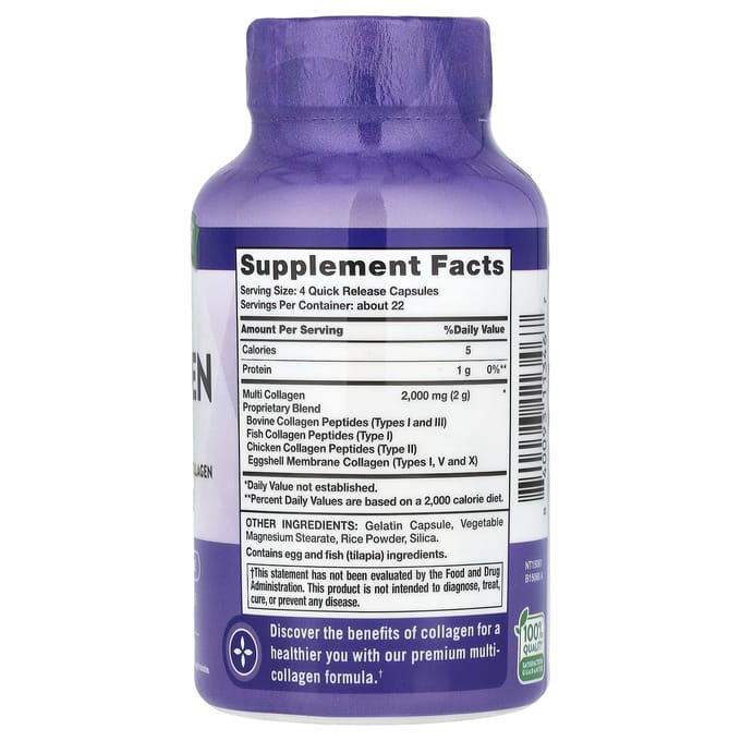 Nature's Truth, Peptides multi-collagène, 90 capsules à libération rapide
