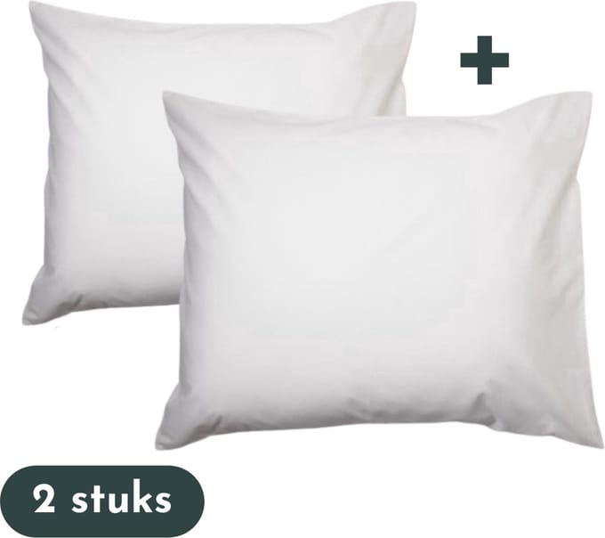 Zavelo Kussenslopen - Hotelkwaliteit - Set van 2 Stuks - Wit - 60x70cm - 100% Katoen - Hotelsluiting
