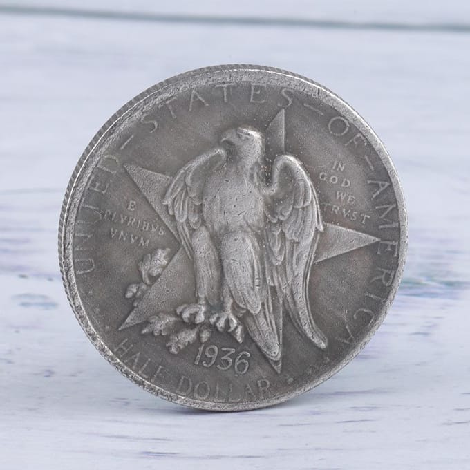 De Verenigde Staten 1936 D Texas Messing Zilverdollar Vintage Herdenkingscollectie Munt white