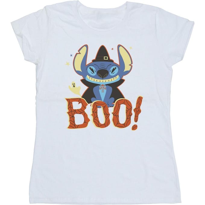 Disney Dames/Dames Lilo & Stitch Boo! Katoenen T-shirt (Wit)