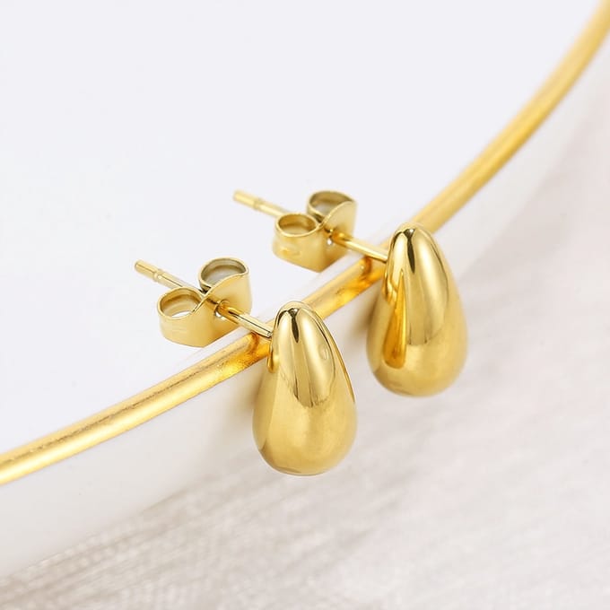 JewelGalerie- Oorbellen- Studs - Druppel - Goud