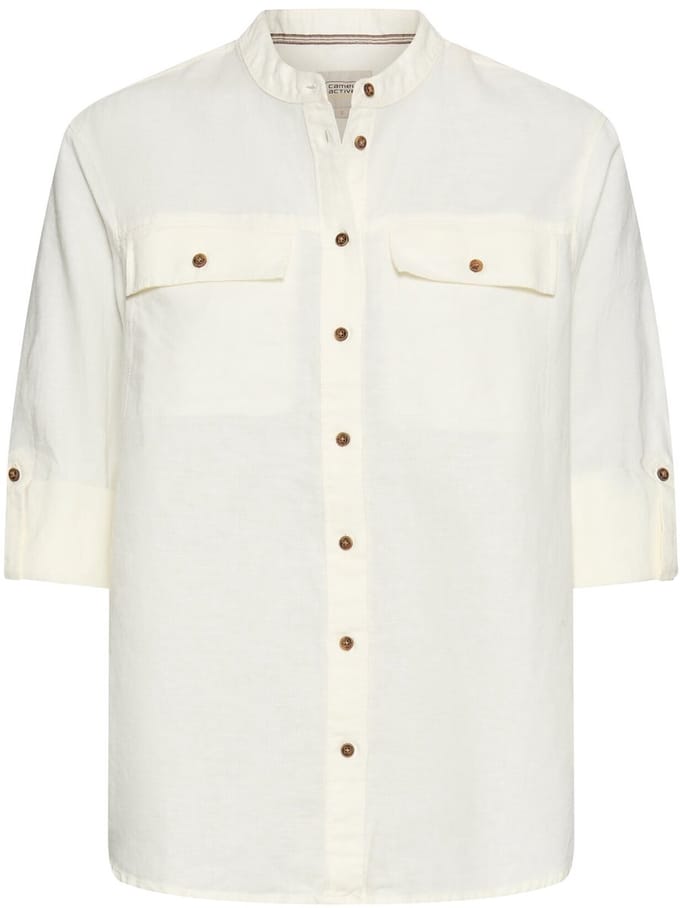 camel active Blouse met opstaande kraag en knopenlijst - Maat - Melkwitwomenswear-S