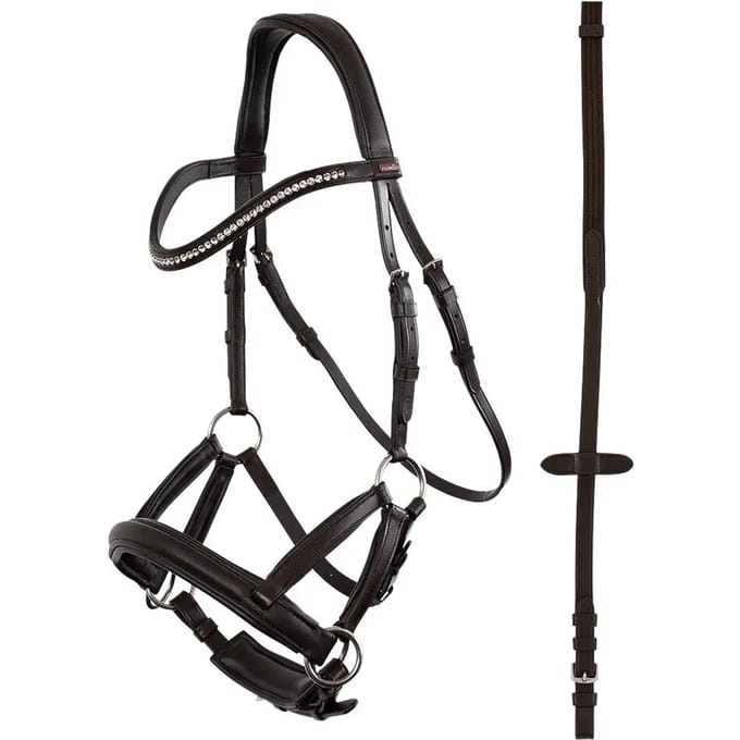 Premiere Roubaix Bitless Side-pull Hoofdstellen Bruin Cob