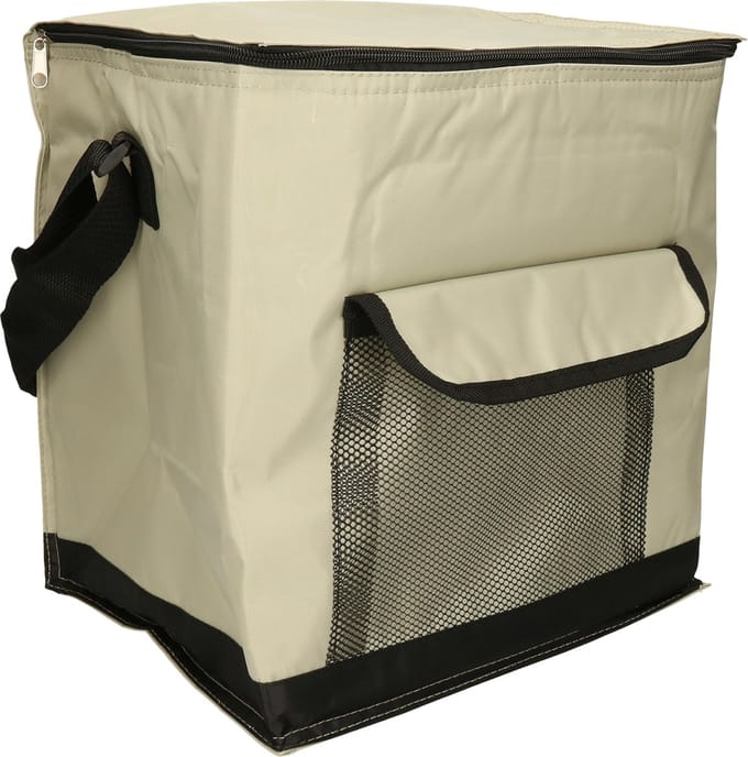 Leknes koeltas model Salou - Medium Size strand/camping - 31 x 23 x 33 cm - 2 vakken - beige