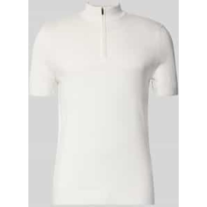 Gebreid shirt van viscosemix met opstaande kraag model 'Vadin'
