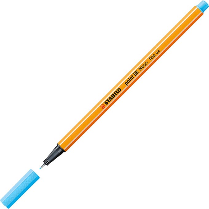 STABILO point 88 - Fineliner 0,4 mm Neon Blauw - per stuk