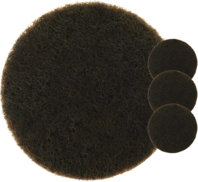 PrimeMatik - Zelfklevende meubelvilt Rond 34 mm Bruin 4 stuks