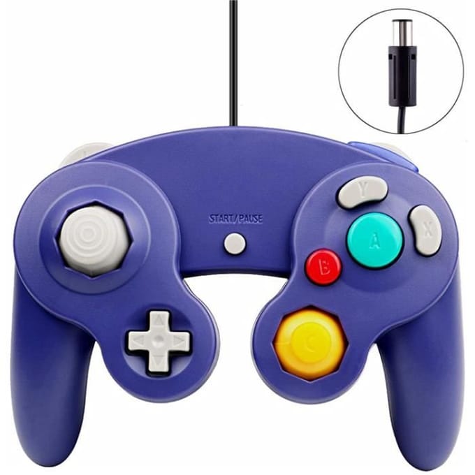 2 x Manette Pad Joystick filaire Pour Console Nintendo GameCube & Wii - Bleu