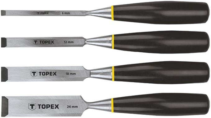 Topex - Houtbewerkingsdleta Set - 6-24 mm - Ergonomische Handgrepen - Staal