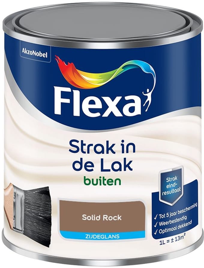 Flexa - Strak In De Lak Buitenlak Zijdeglans - Solid Rock - Mengverf - 1 L