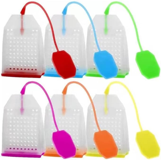 6 stuks siliconen thee infusers herbruikbare veilige losse blad theezakjes zeef filter (6 kleuren)