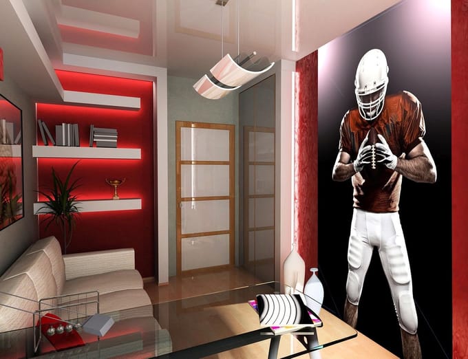 American Football Player Photo Wallcovering