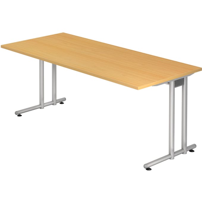 NANO 19 S | Bureau - 180 x 80 Beuken/Zilver
